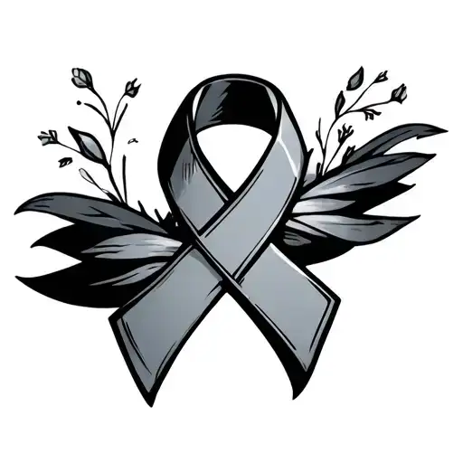 Ovarian Cancer Ribbon Wrapped