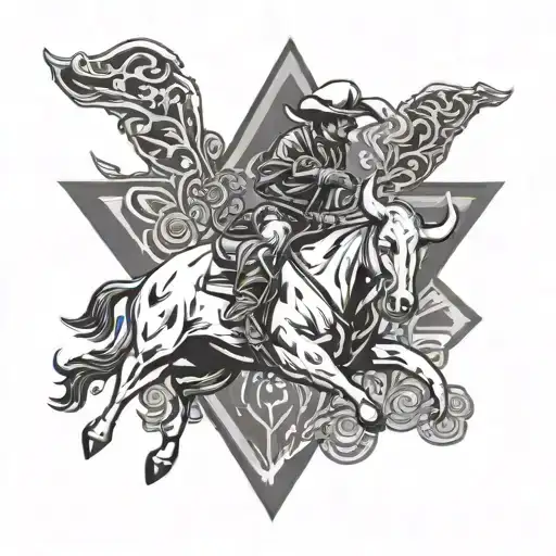 Bull Riding And Mexican Background