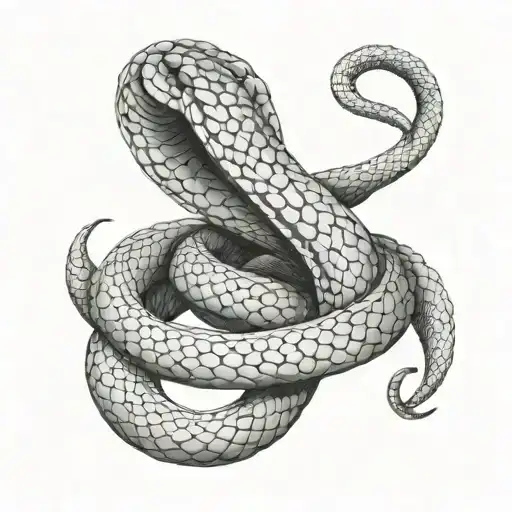 A Trimeresurus Insularis Snake Wrapping Around Gemini Zodiac Sign