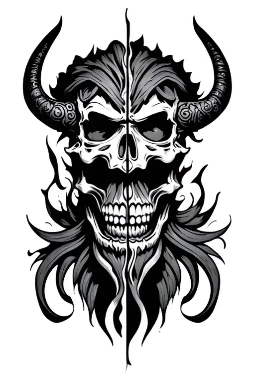 Skull Split Oni Mask