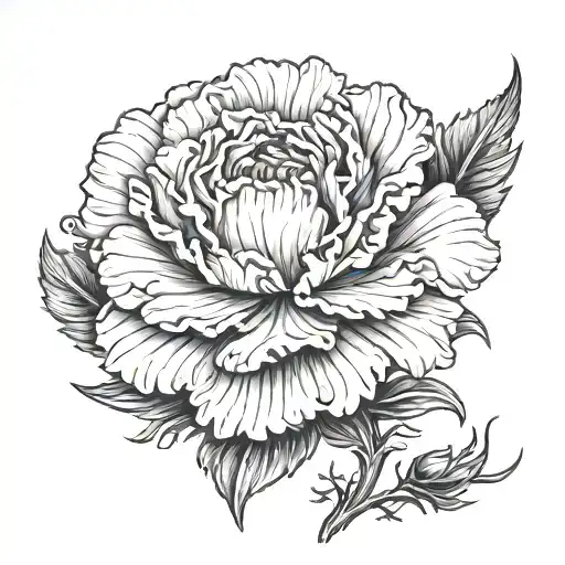 Carnation Flower With The Name Odin In The Stem