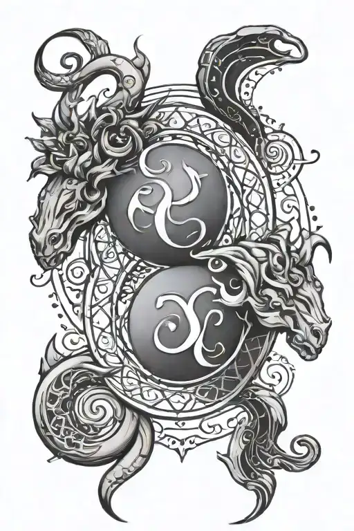 Capricorn Aquarius Cancer Zodiac Symbol