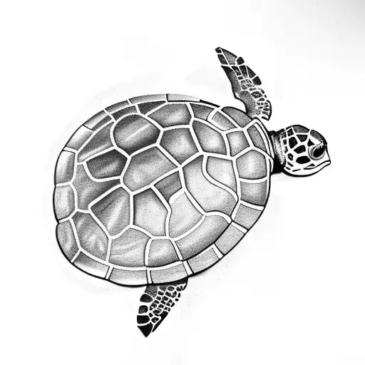 Turtle With Flower And Water