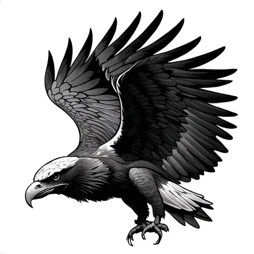 Eagle Spreading Wings