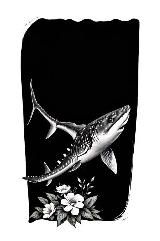 Whaleshark Surrounded By Flowers