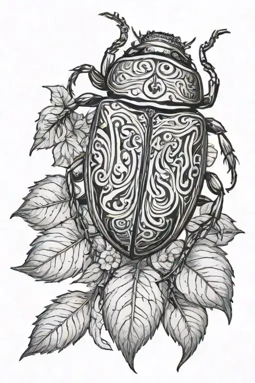 Russian Power Is In The May Beetle That Sits On A Tree With Thin Lines Of Life