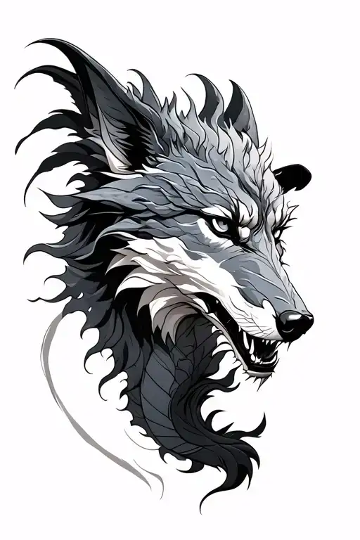 Wolf And Dragon Wrapped