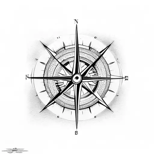 Compass And An Hourglass Tattoo