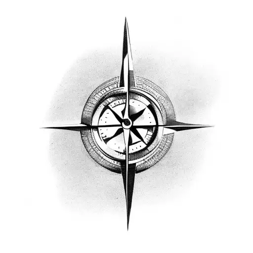 Hourglass With A Compass Tattoo