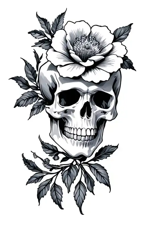 Flower And Skull