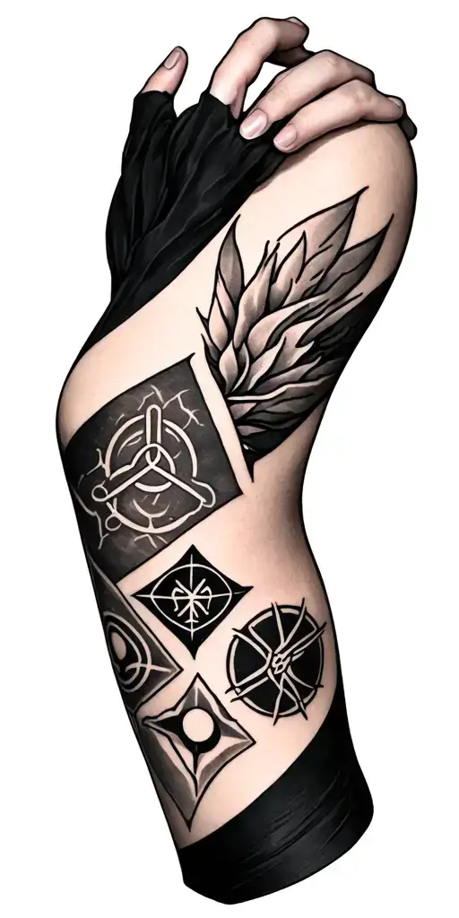 Tattoo Sleeve Containing Symbols From It Starts With Us By Colleen Hoover