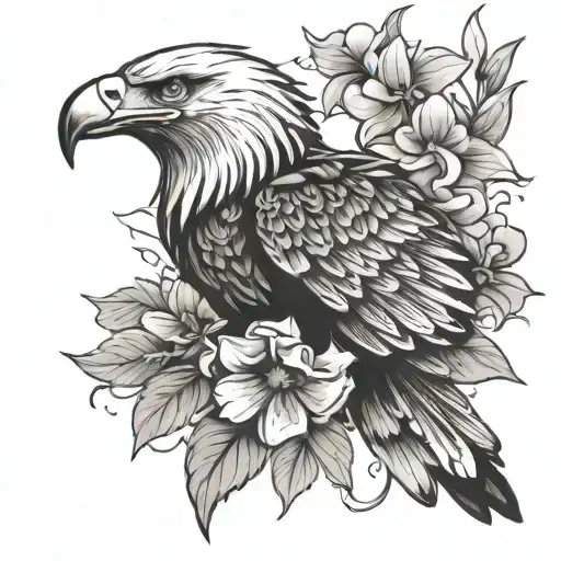 Eagle And Flower