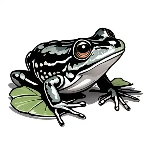 Cute Small Frog And Lilly Pad