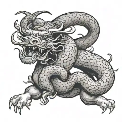 Chinese Zodiac Ox Fighting Snake
