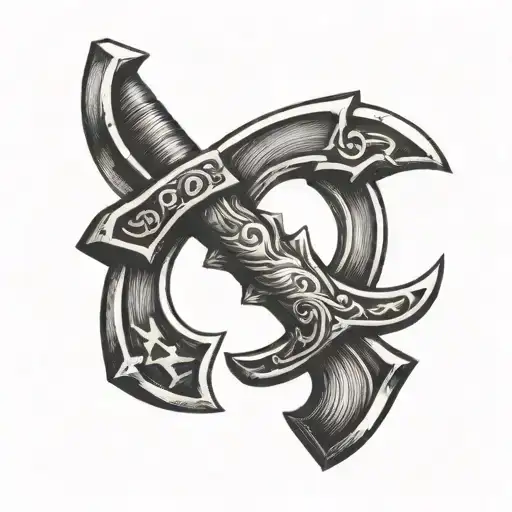 Two Crossed Fire Axes Crossing Over Eachother