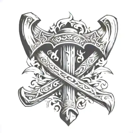 Two Crossed Fire Axes