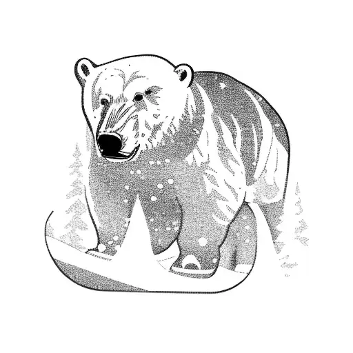A Snowboarding Security Guard With A Polar Bear Companion Tattoo
