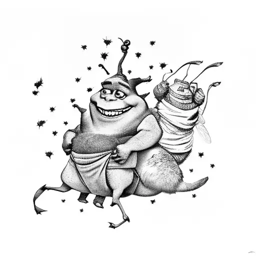 Shrek Riding A Bee