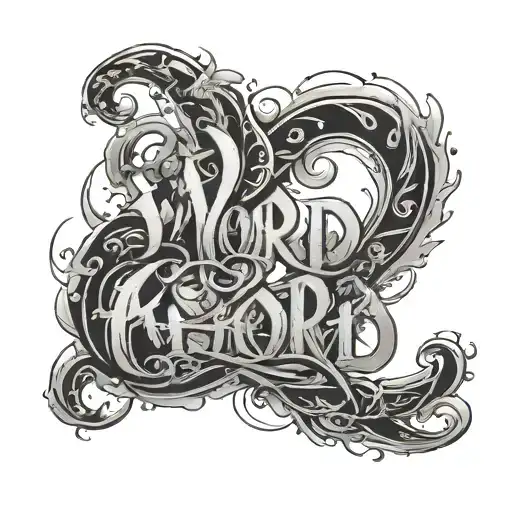 Black Word Black Written Inside Tattoo