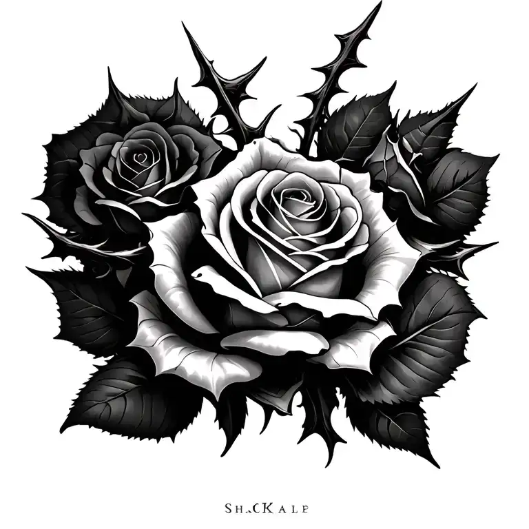 Rose's And Thorns From Groin To Chest