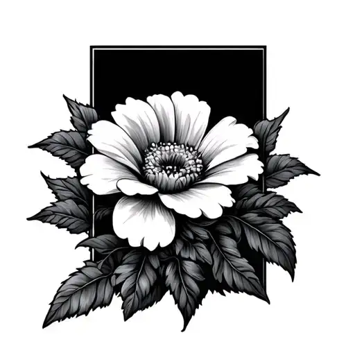 Flower In A Black Rectangle
