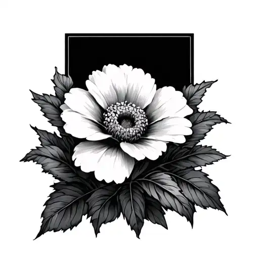 Flower In A Black Rectangle