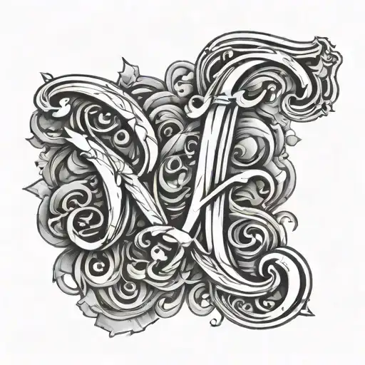 Letter Word In Sketch Style Tattoo