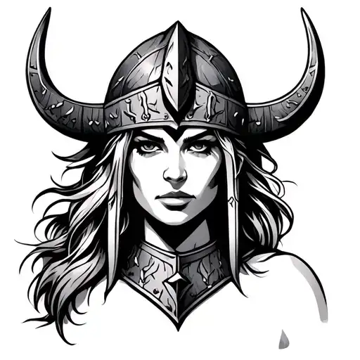 Woman Viking Warrior Tattoo