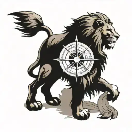 Lion And Compass With Map