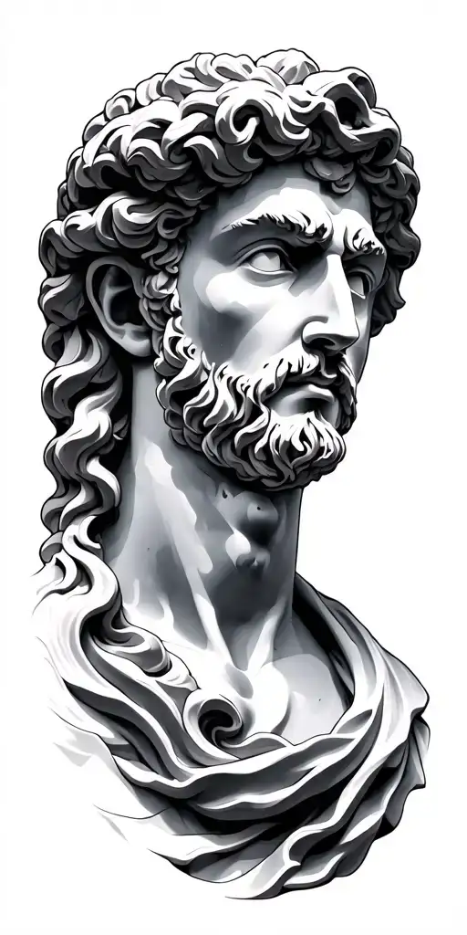 Zeus Like Marble Stature