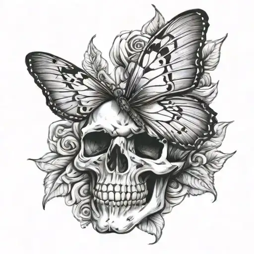 Skull In A Butterfly