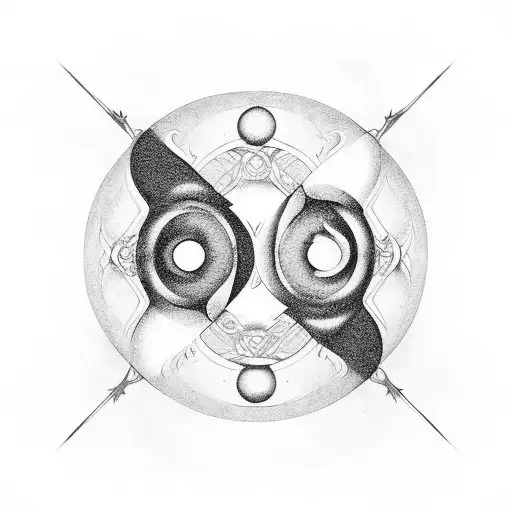 Black And White Yin Yang With A Tiara On Top