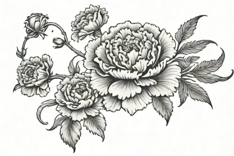 Big Carnation Floral Border