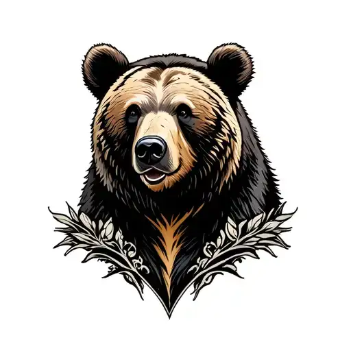 Bear On The Shoulder Of Graphics Tattoo In Style