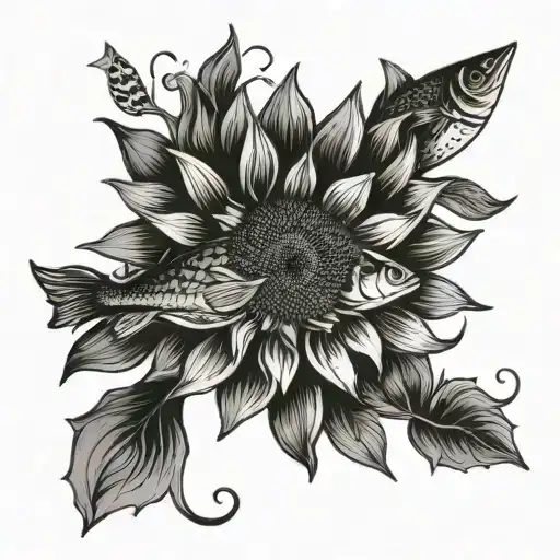 Sunflower And Fish