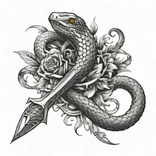 Snake And Dagger Wrapped