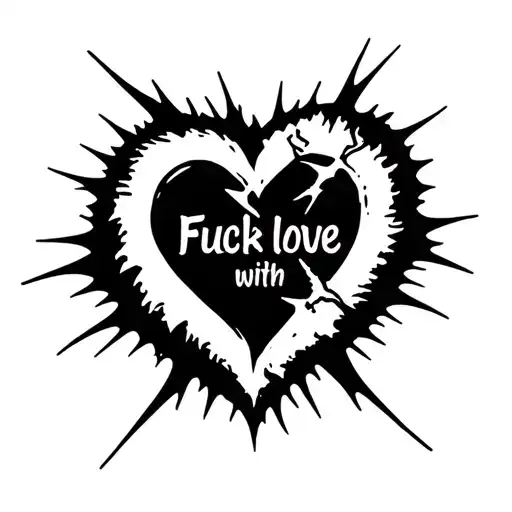 Fuck Love With Broken Heart Small Writing