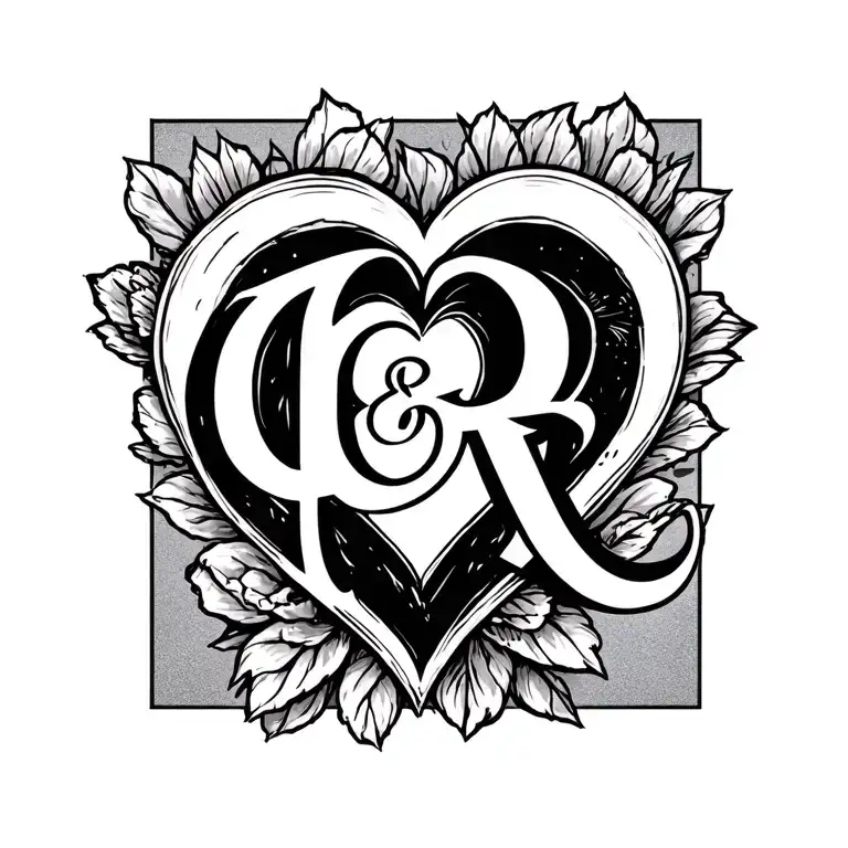 Heart Shape Using The Letters G & R