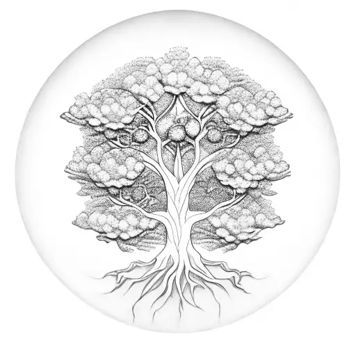 Tree Of Life With 3 Flowers