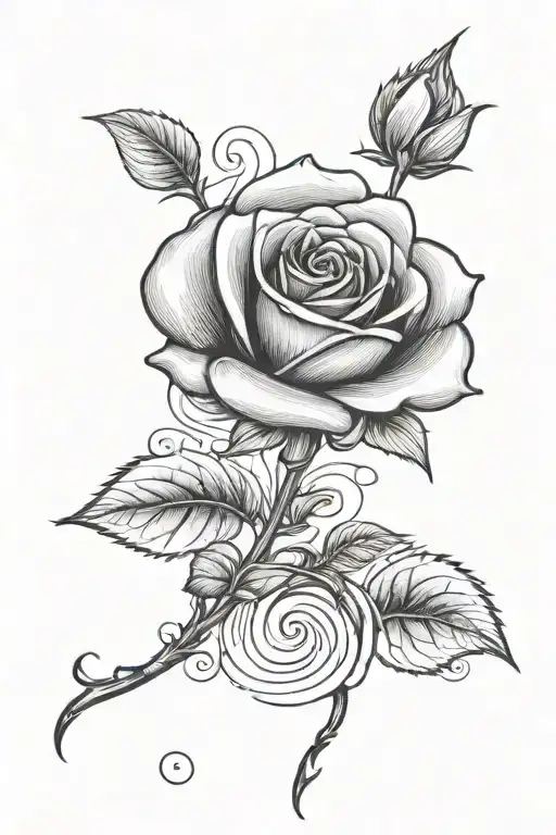 Single Rose With Swirl Stem And Heart At The End