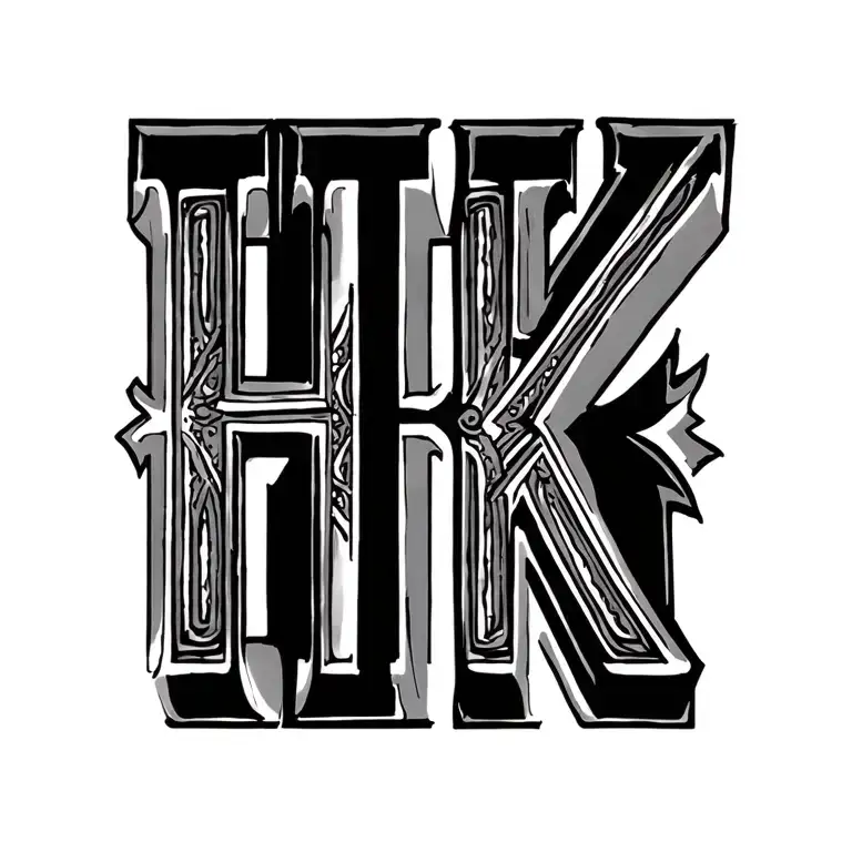 Simple Initials H And K