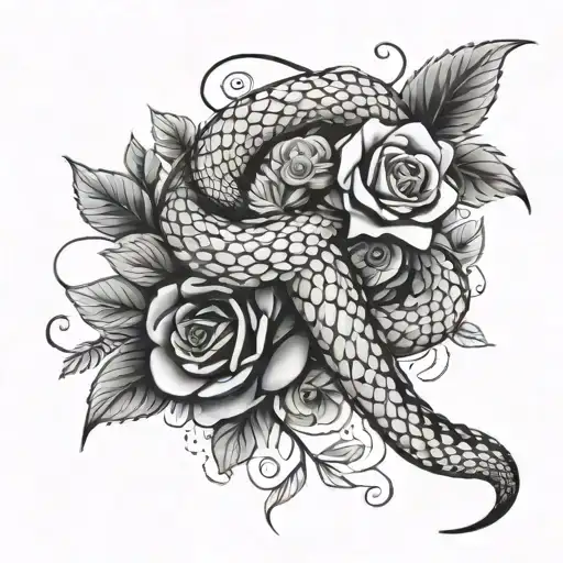 Snake With Flowers