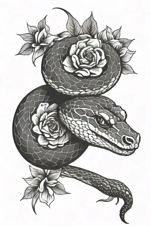 Snake With Flowers