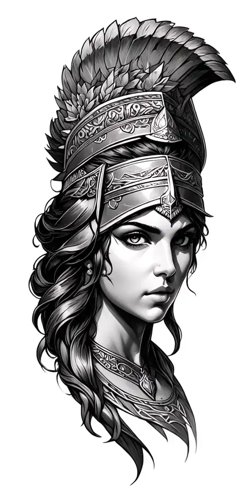 Face Of The Goddess Athena Guerrera In Her Temple