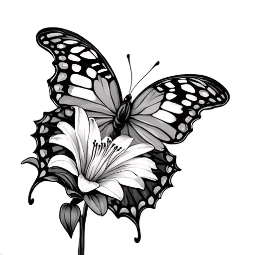 Butterfly And Lily