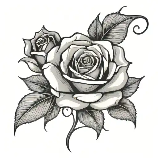 Rose Flower Intertwined