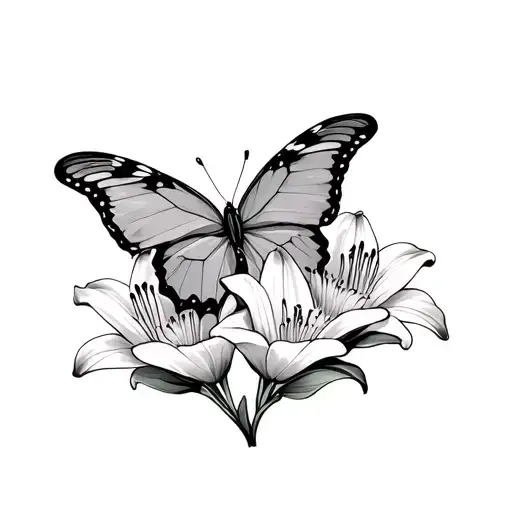Butterfly And Lily And Semi Colon