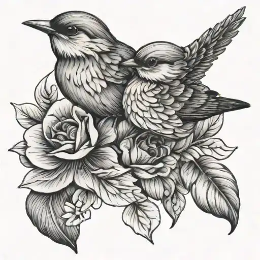 Flowers Bird Love Children