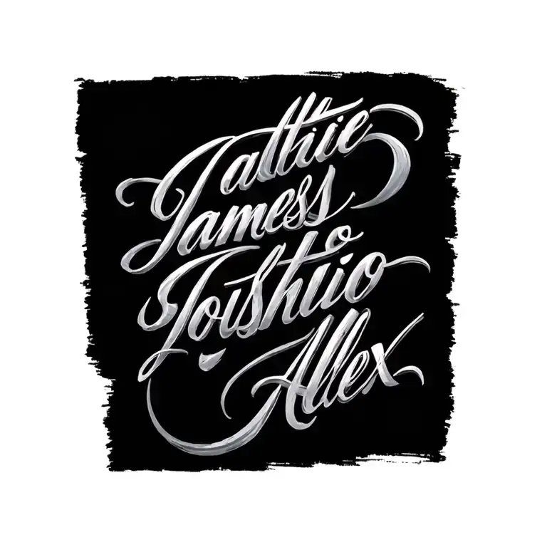 Katie Penleope James Joshie Alex Cursive