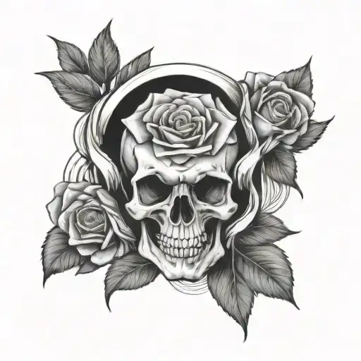 Rose Inside Skull Wearing